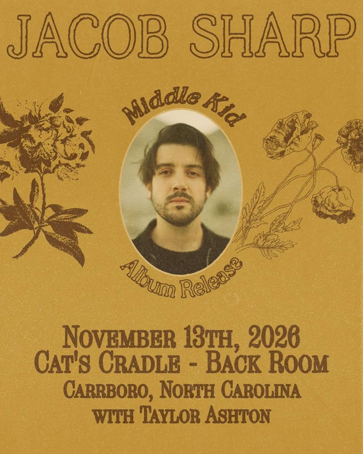 Jacob Sharp: Middle Kid Album Release Show, with Taylor Ashton
