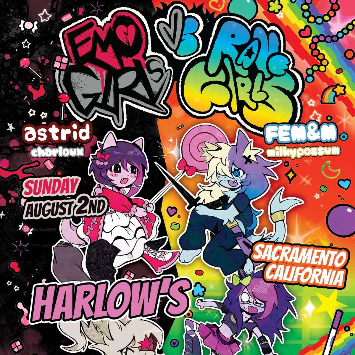 FEM&M X ASTRID - EMO GIRLS VS RAVE GIRLS, with Milkypossum and Charloux
