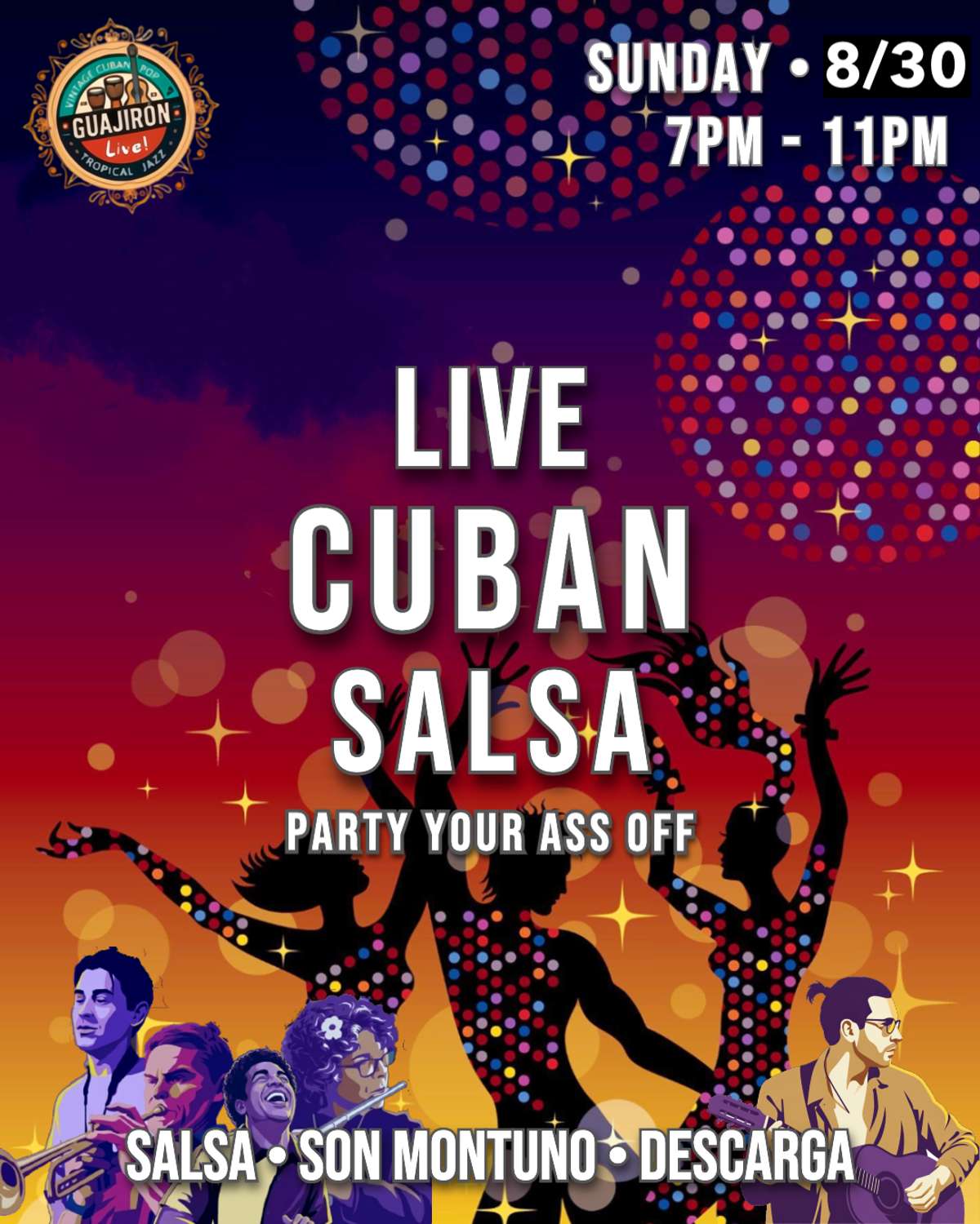 * LIVE CUBAN SALSA PARTY * (no cover charge 7pm-11:30pm)