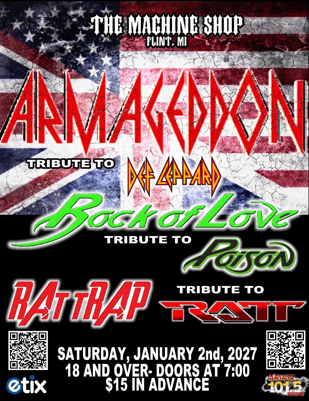 ROCK NEVER STOPS Tribute Tour- Def Leppard/Poison/Ratt18+ Tickets