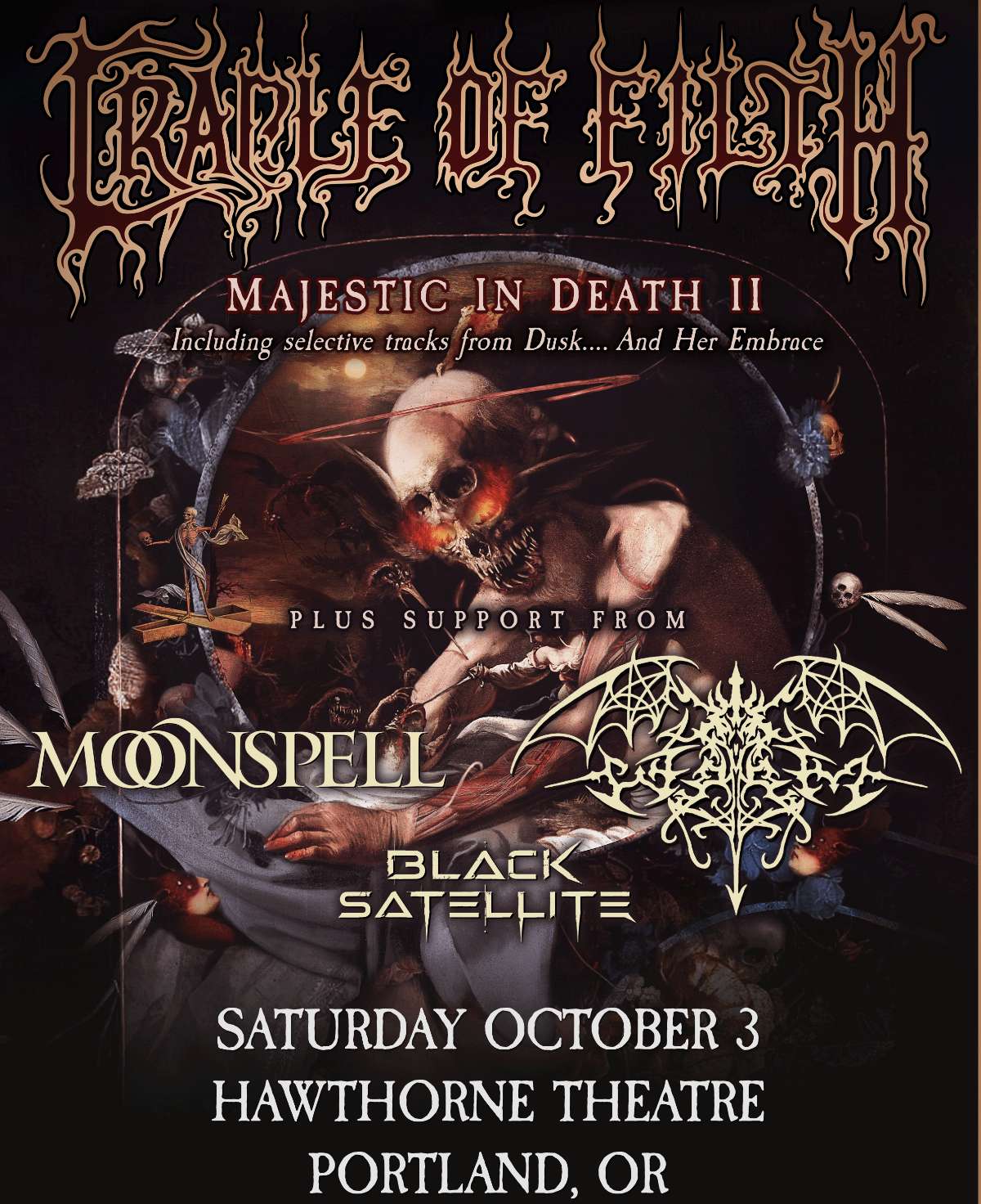 CRADLE OF FILTH: Majestic In Death II w/ Moonspell, Worm, and