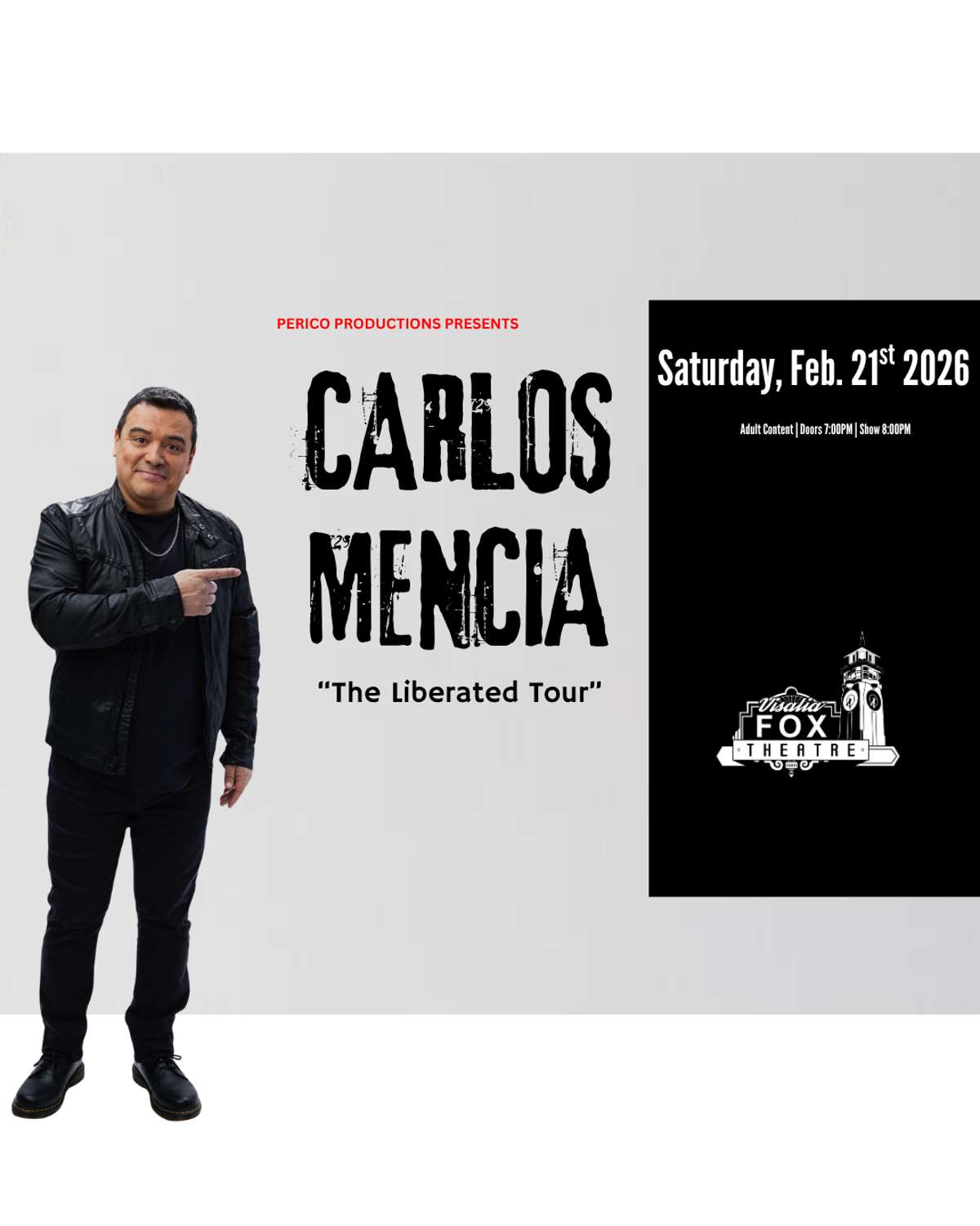 Carlos Mencia The Liberated Tour Tickets | Visalia, CA | Visalia Fox Theatre, image size:1200x1500