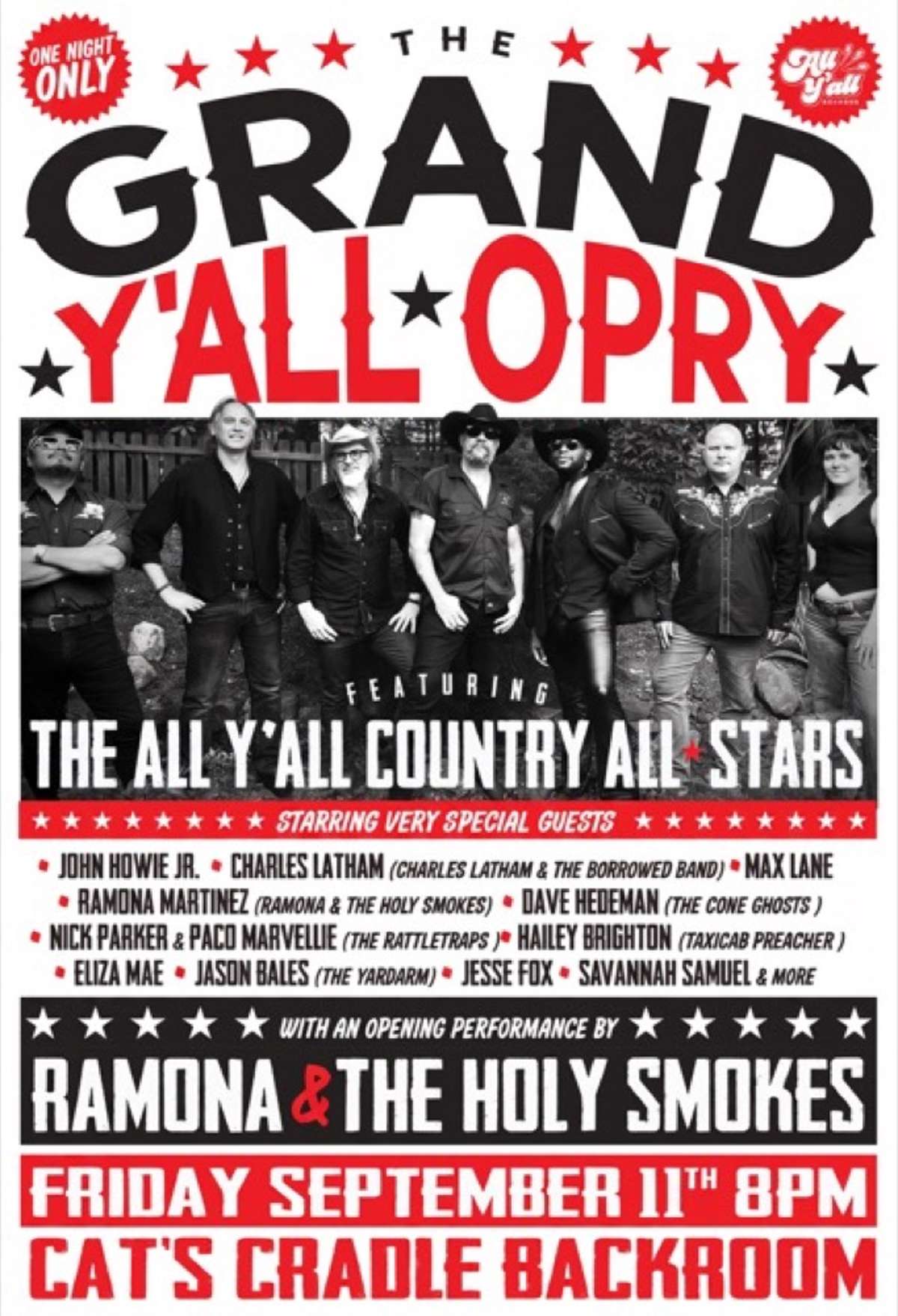 Grand Y’all Opry, with The All Y’all Country All-Stars, Ramona & The Holy Smokes