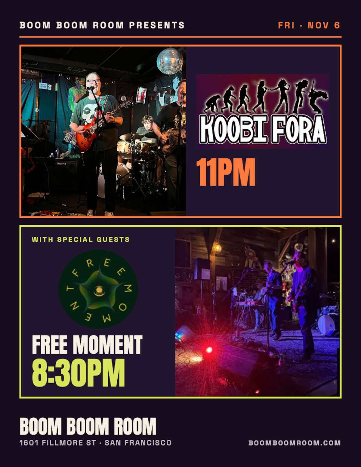 KOOBI FORA w/ FREE MOMENT Tickets | San Francisco, CA | The Boom Boom Room