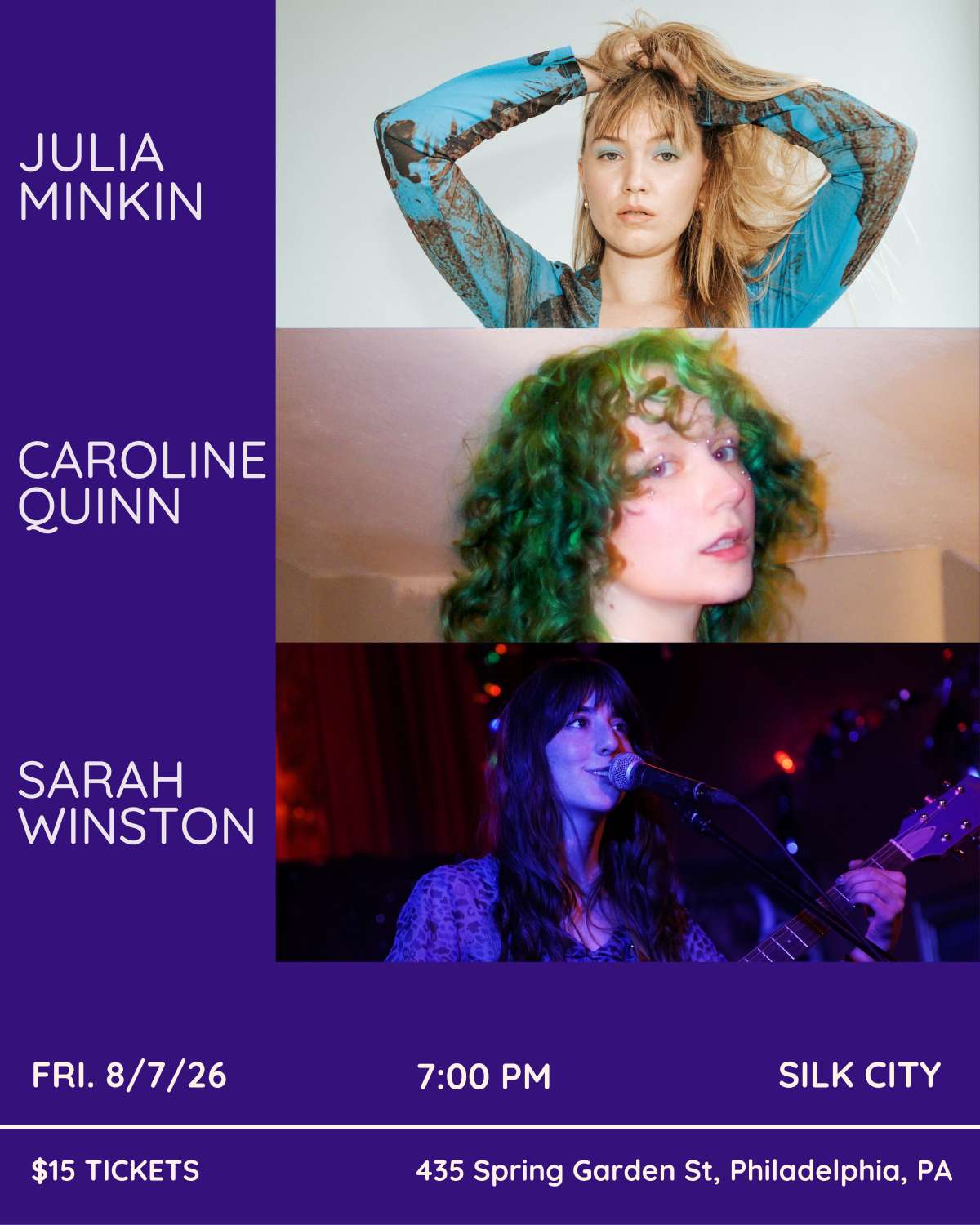 Julia Minkin ~ Caroline Quinn ~ Sarah Winston