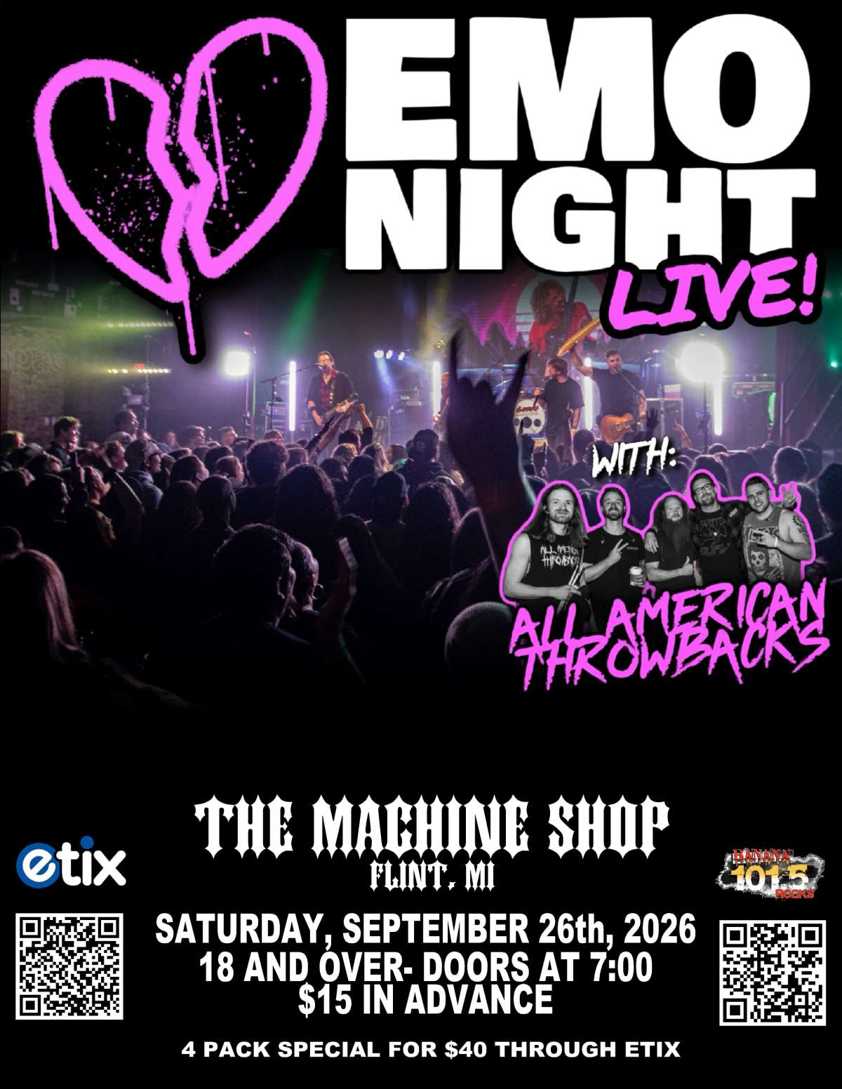 EMO NIGHT LIVE w/All American Throwbacks-18+