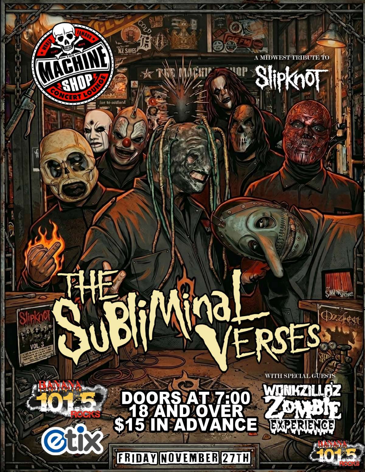 The Subliminal Verses-tribute to Slipknot -18+ Tickets | Flint, MI