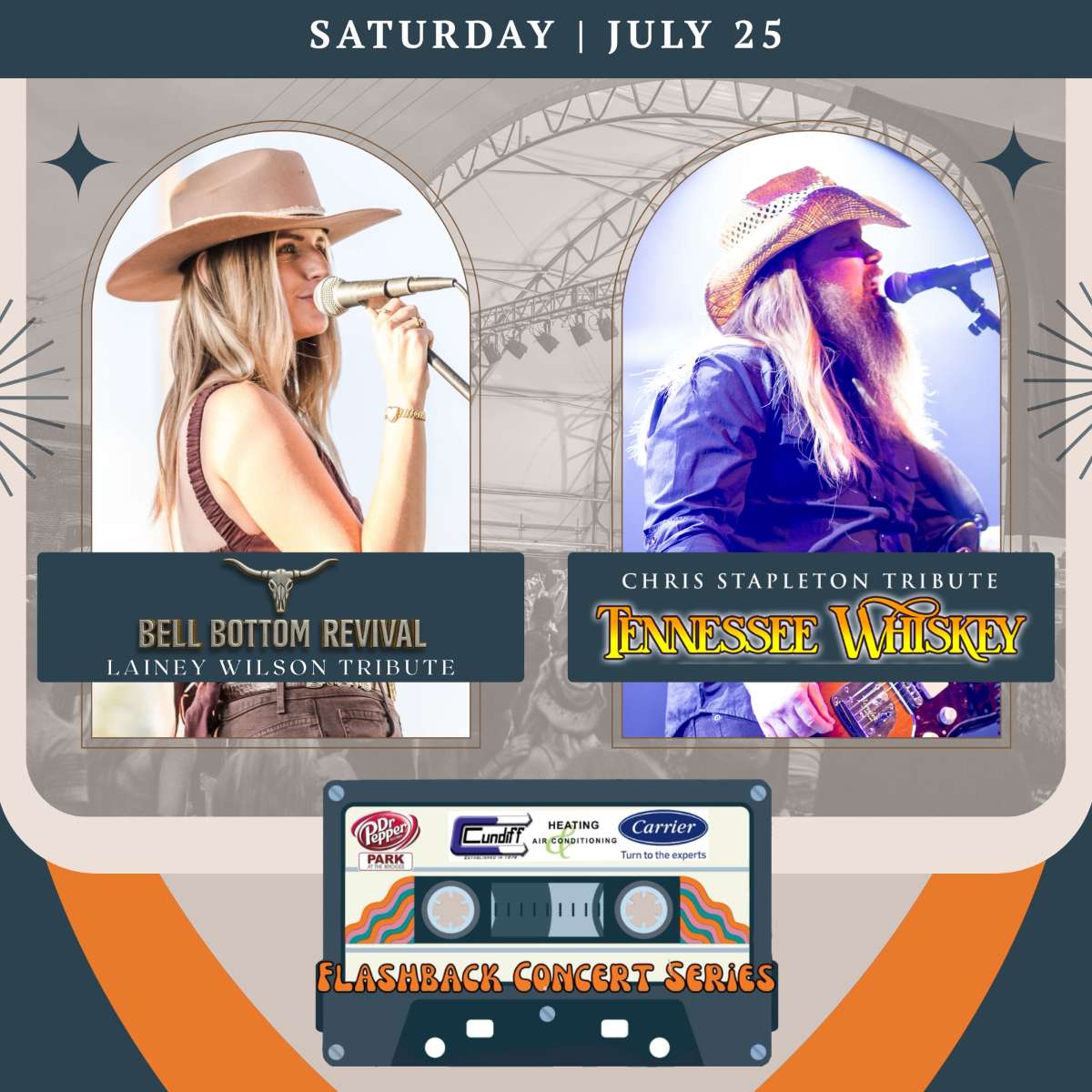 Tennessee Whiskey & Bell Bottom Revival: Chris Stapleton & Lainey Wilson Tributes at Dr Pepper Park